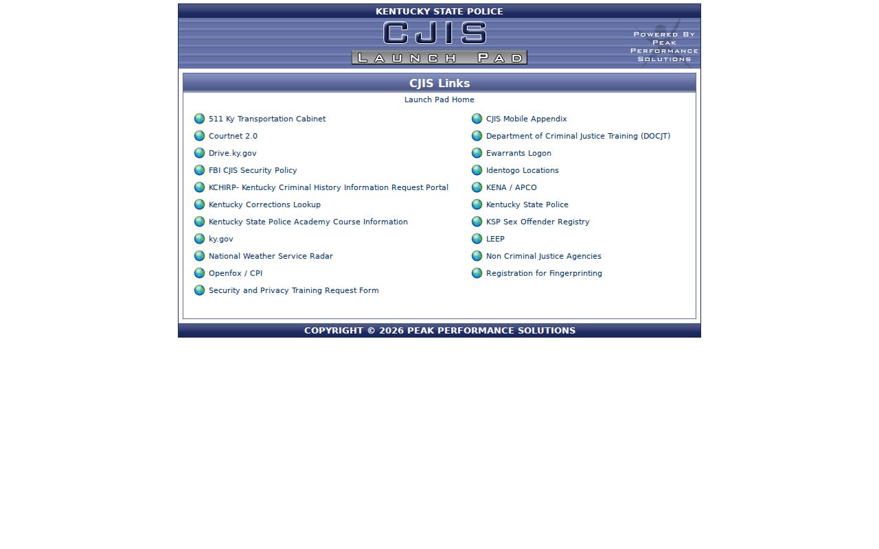 Rockcastle County criminal records Kentucky CJIS launch source