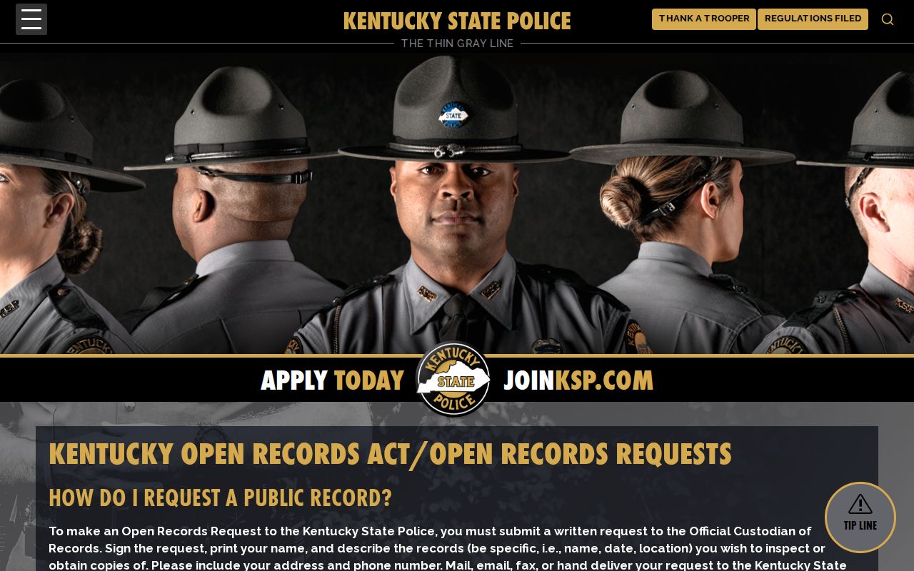 Rockcastle County arrest records KSP open records request instructions