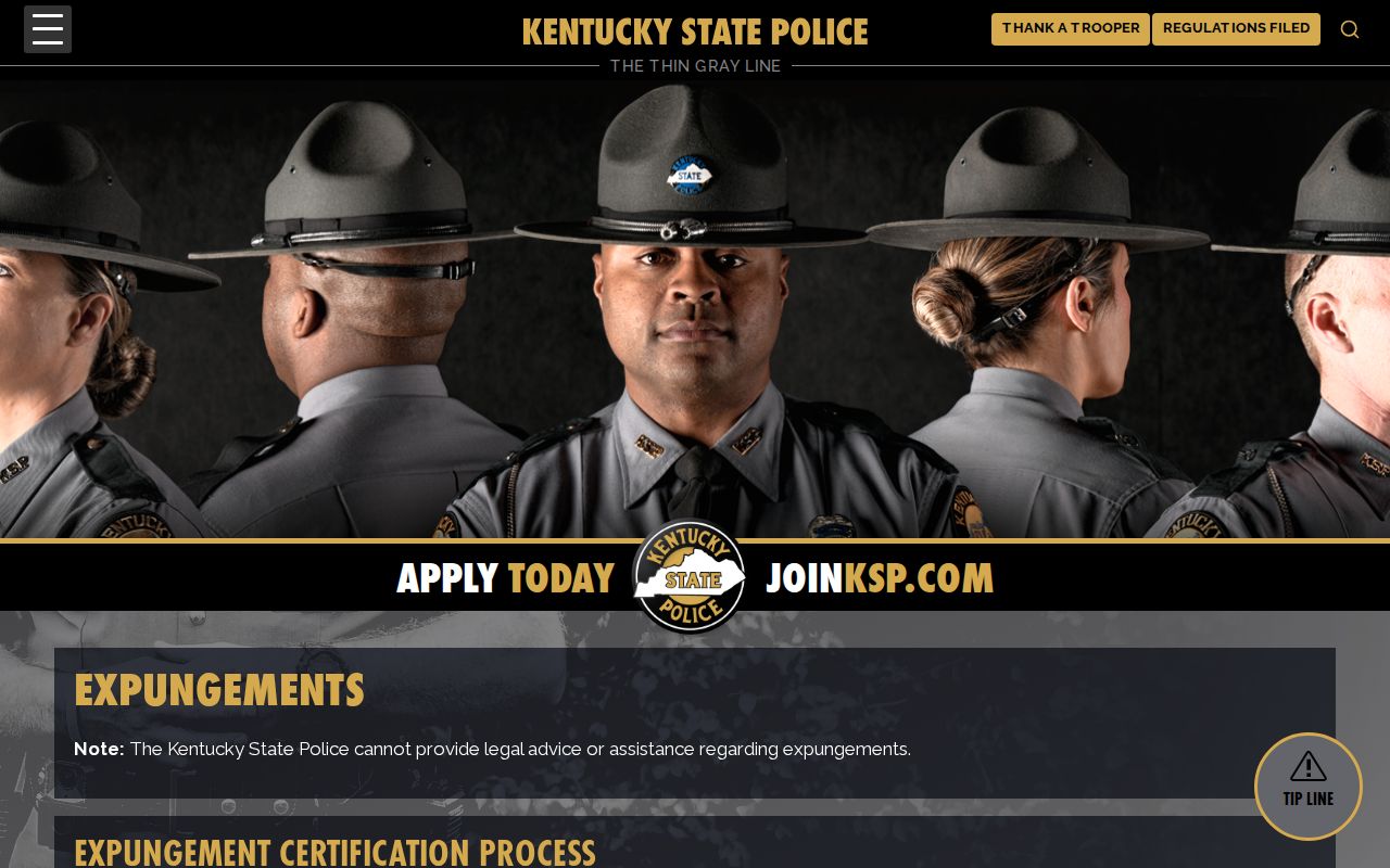 Rockcastle County criminal court cases KSP expungement certification page